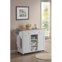 Baxton Studio RT210-OCC NEW Meryland White Modern Kitchen Island Cart